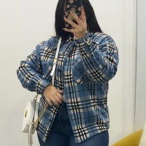 Blue Plaid Women's Jacket